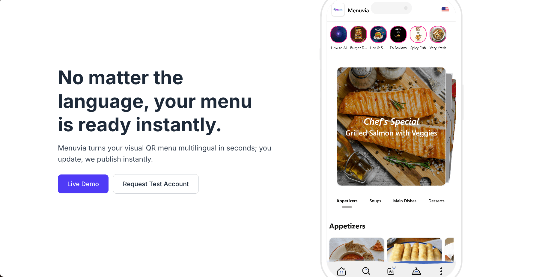 AI Menu project preview