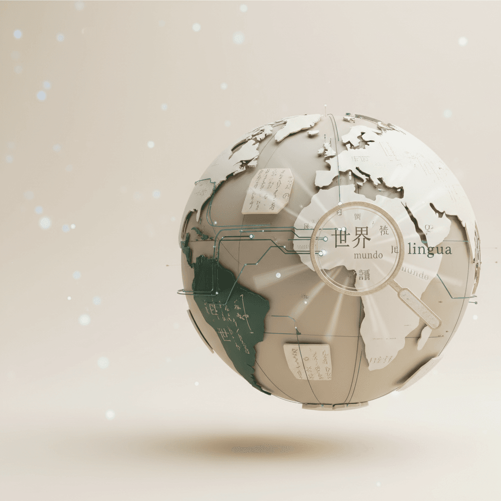 Abstract global language network representing multilingual website growth